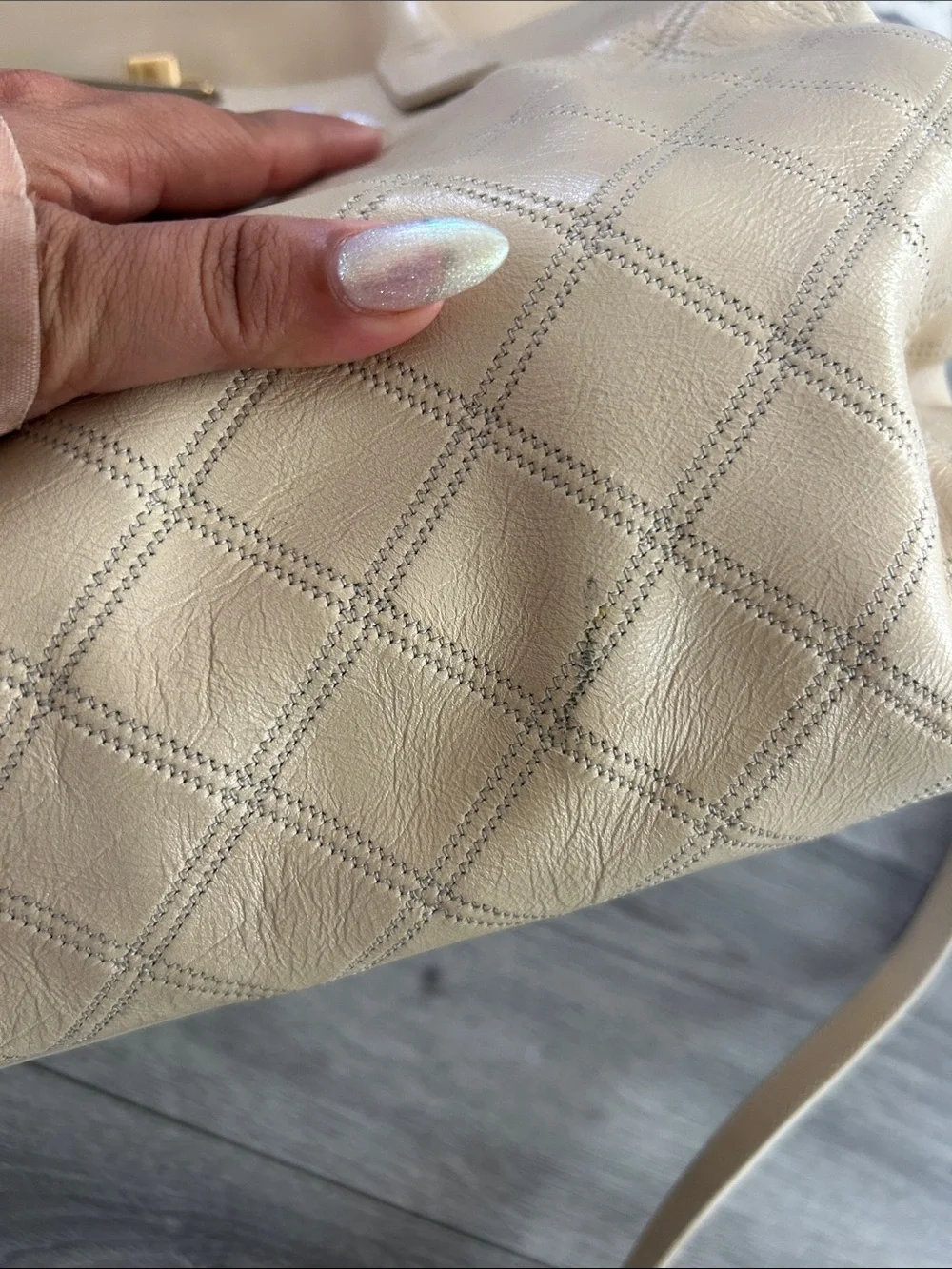 NWOT MARC JACOBS LARGE BUDDY PELLE BEIGE LEATHER VINTAGE EFFECT BAG WOMAN
